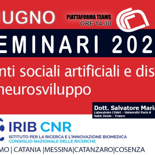 Seminario: Dott. Salvatore Maria Anzalone. 9 GIUGNO 2021
