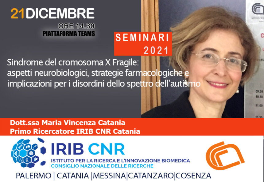 Seminario: Dott.ssa Maria Vincenza Catania. 21 Dicembre 2021